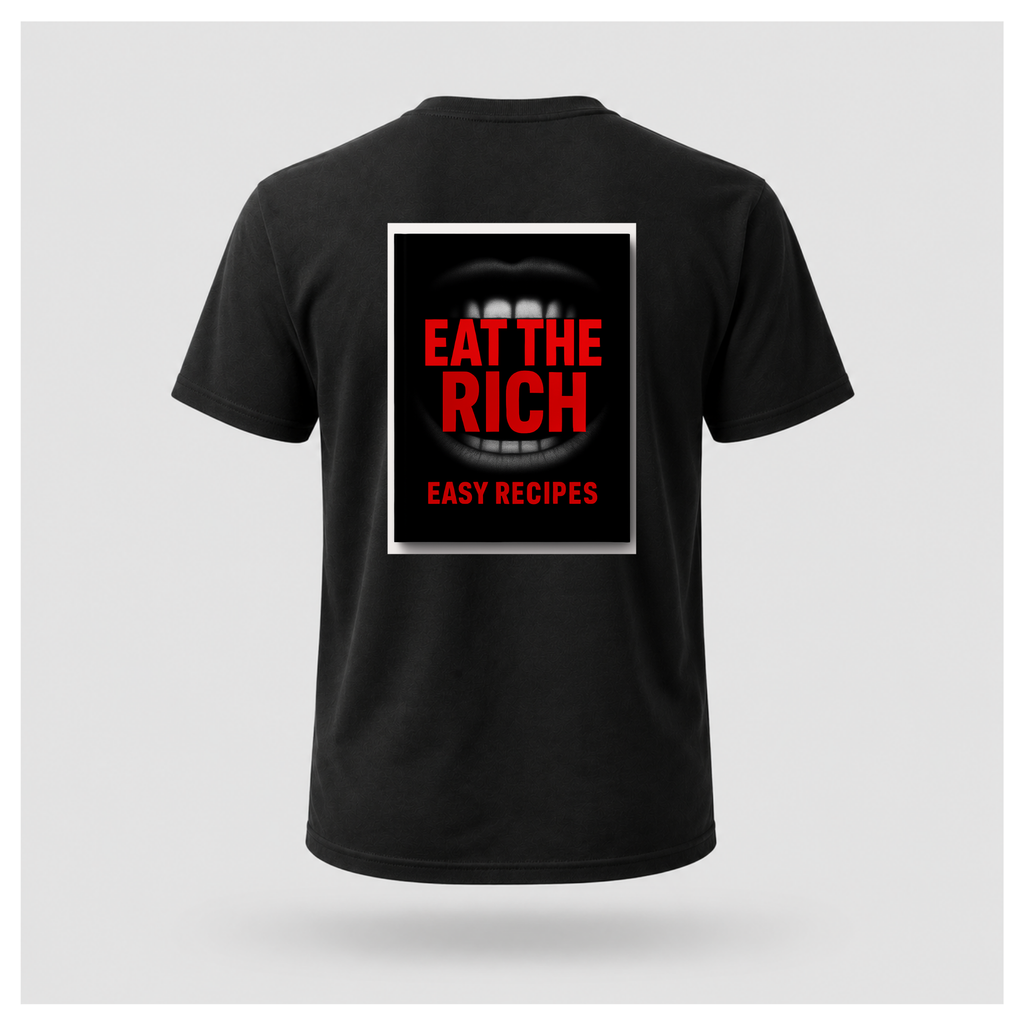 Eat the Rich Easy Recipes Book Tee (Back Print) — Protest & Peace