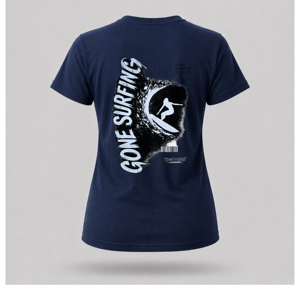Gone Surfing (blue design) Tee — Out of Hours