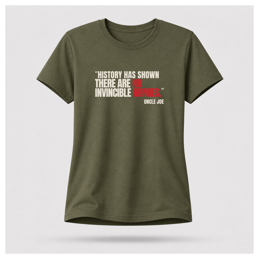 "There Are No Invincible Armies" Uncle Joe Quote Tee – Quote Cult