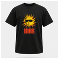 Black floating male form showing the front of the Black Still Burning Street Code T-shirt with the Street Code artwork on the front, by RIOTTEES.