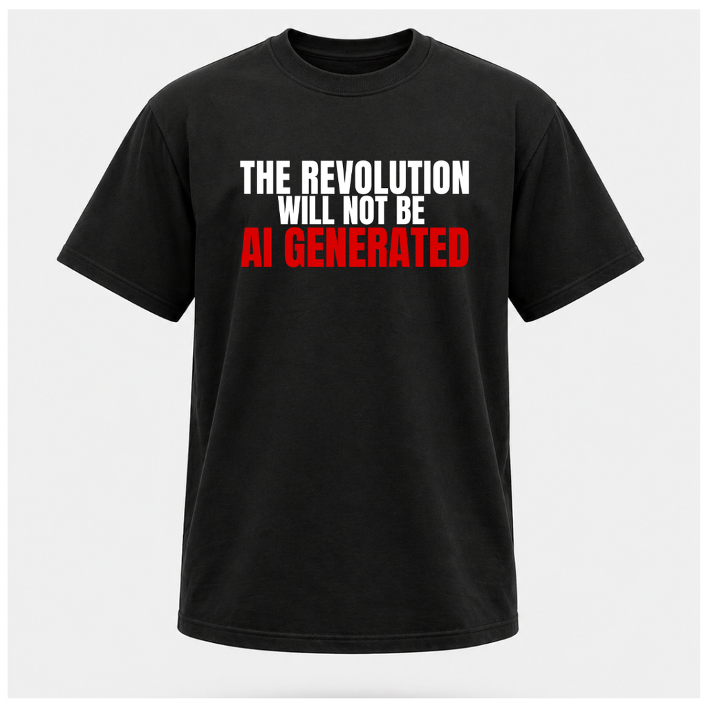 The Revolution Will Not Be AI Generated Gen 1 Tee - Sass & Sarcasm T-Shirt