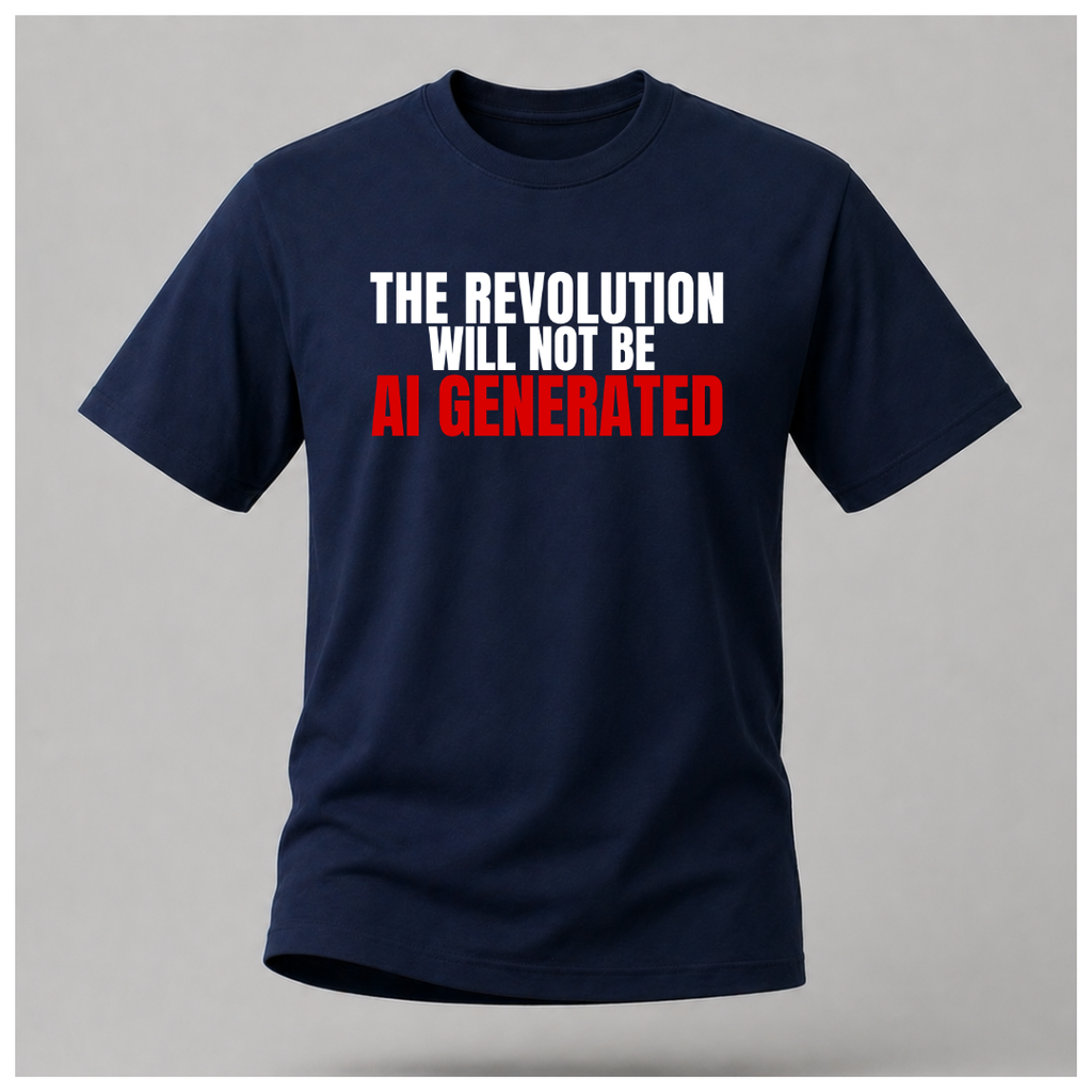 The Revolution Will Not Be AI Generated Gen 1 Tee - Sass & Sarcasm T-Shirt