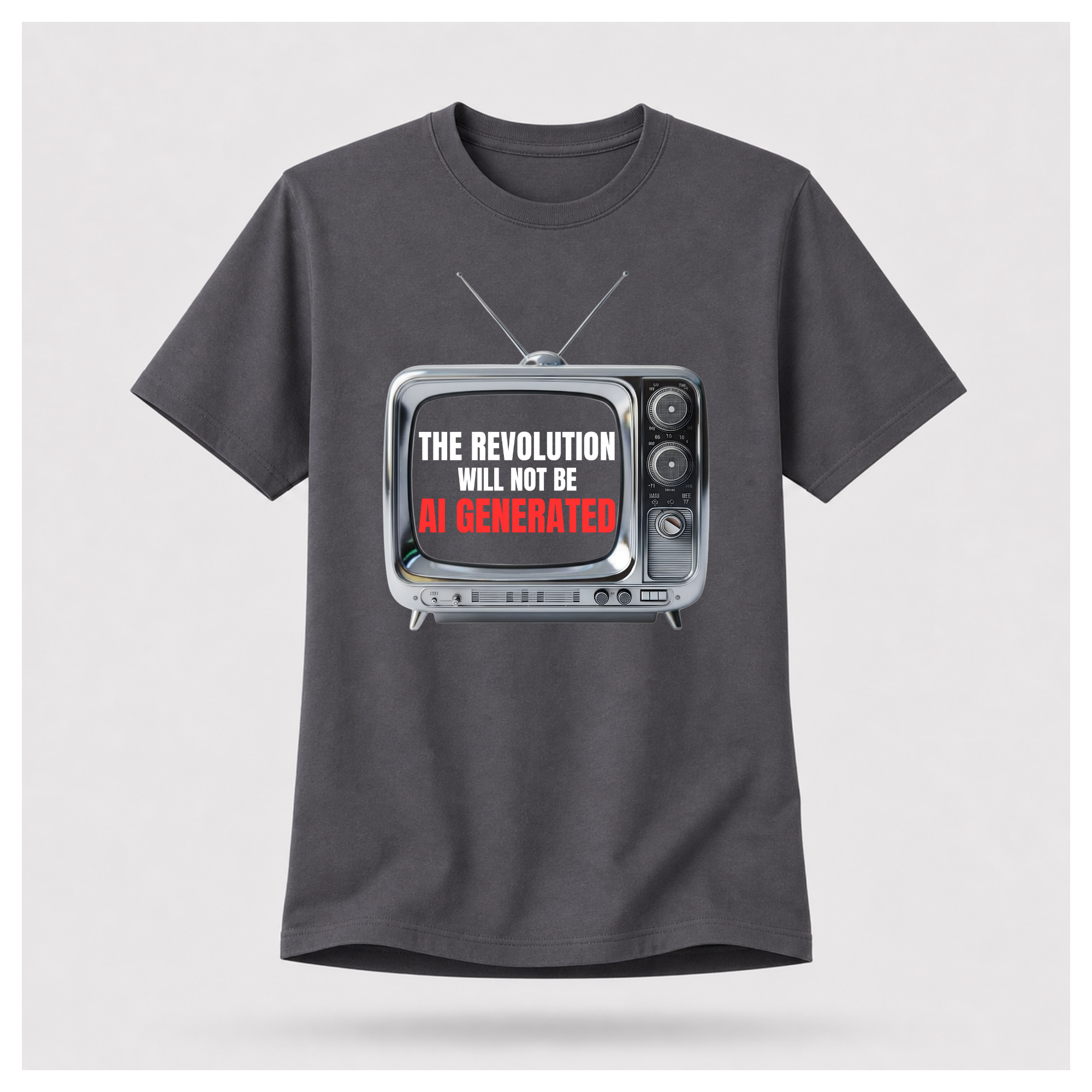 "The Revolution Will Not Be AI Generated" Gen 2 Tee - Sass & Sarcasm