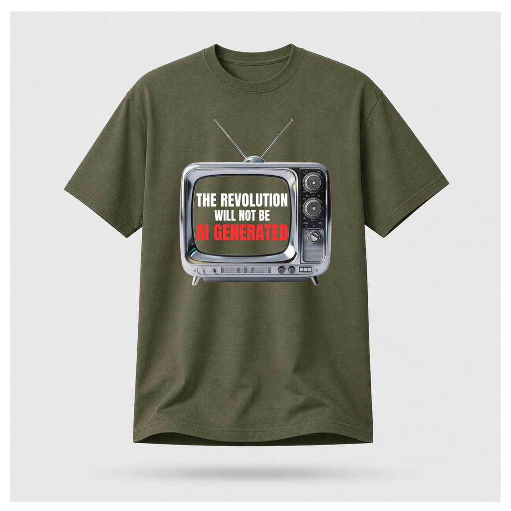 "The Revolution Will Not Be AI Generated" Gen 2 Tee - Sass & Sarcasm