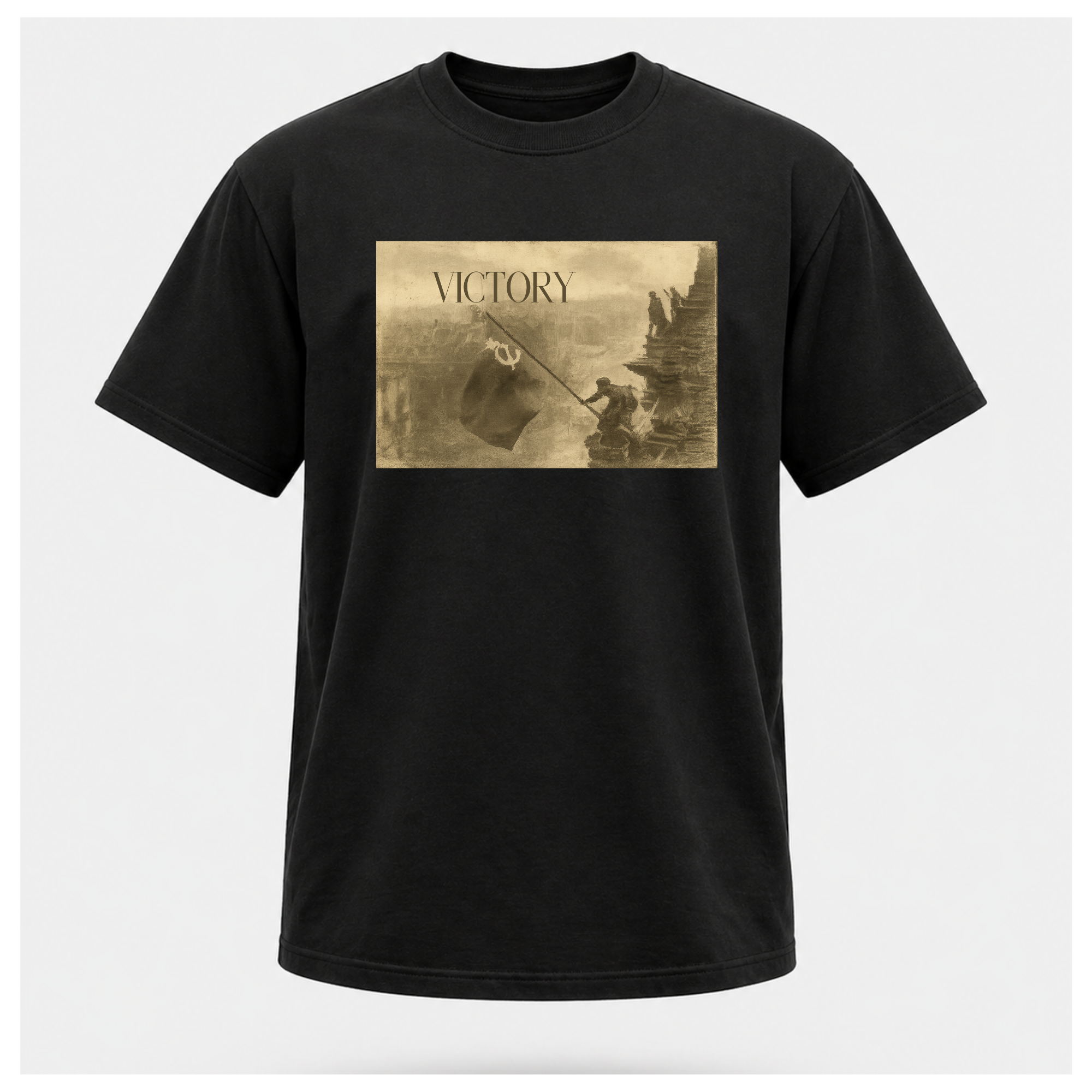 Victory Print with Ernest Hemingway Quote Tee - Quote Cult