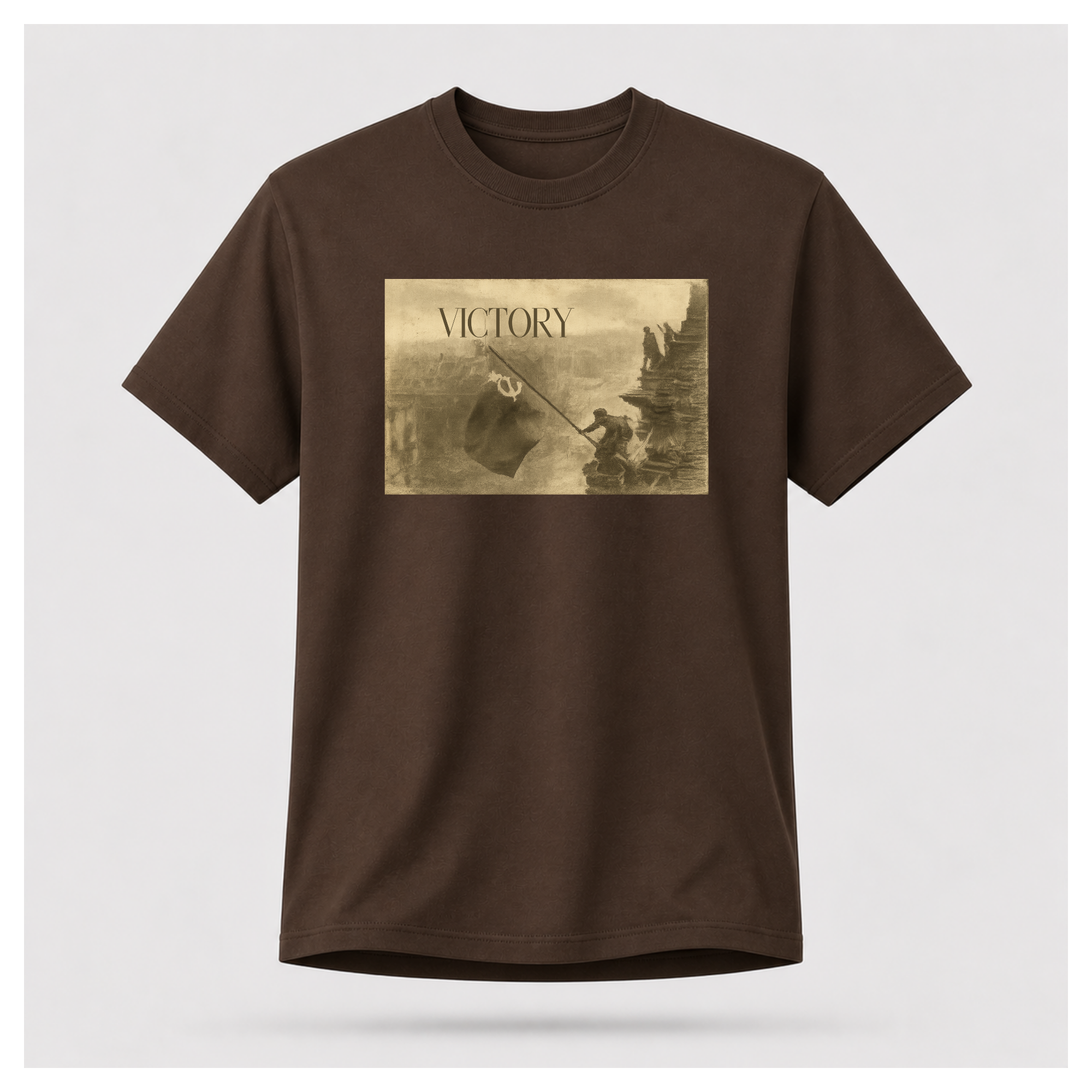 Victory Print with Ernest Hemingway Quote Tee - Quote Cult