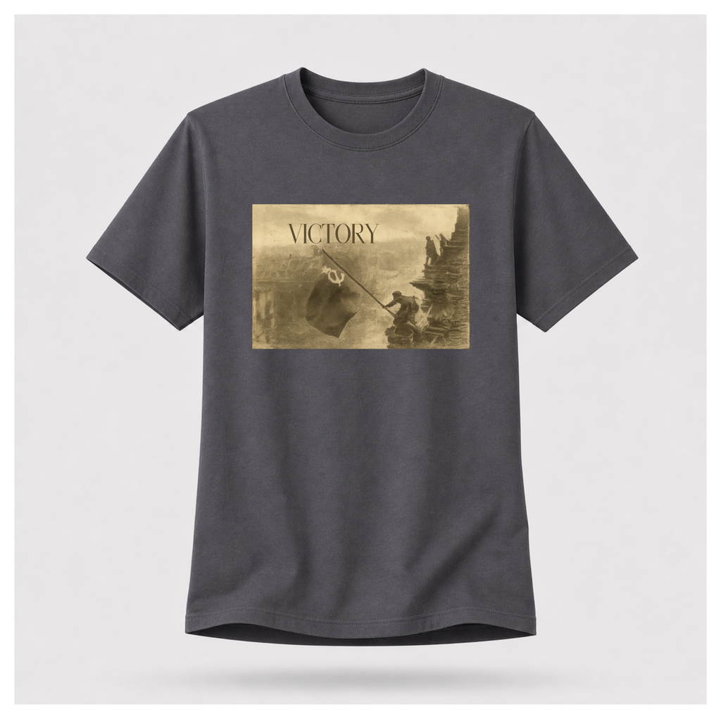 Victory Print with Ernest Hemingway Quote Tee - Quote Cult