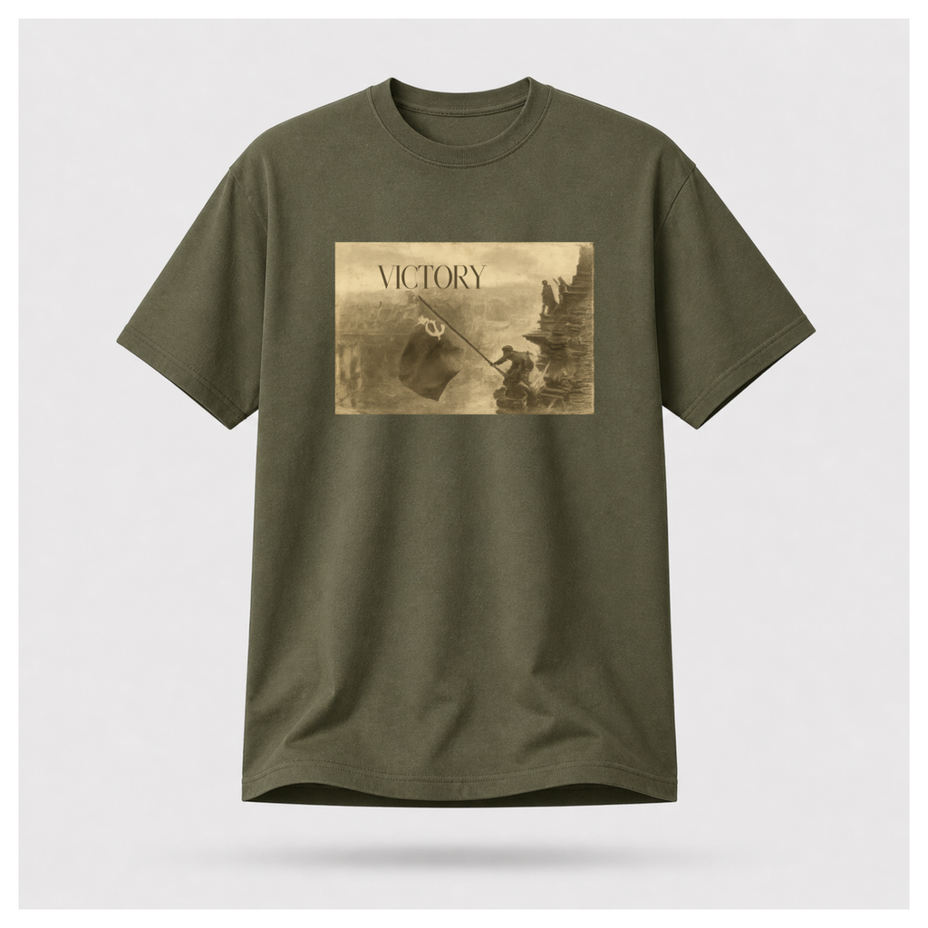 Victory Print with Ernest Hemingway Quote Tee - Quote Cult