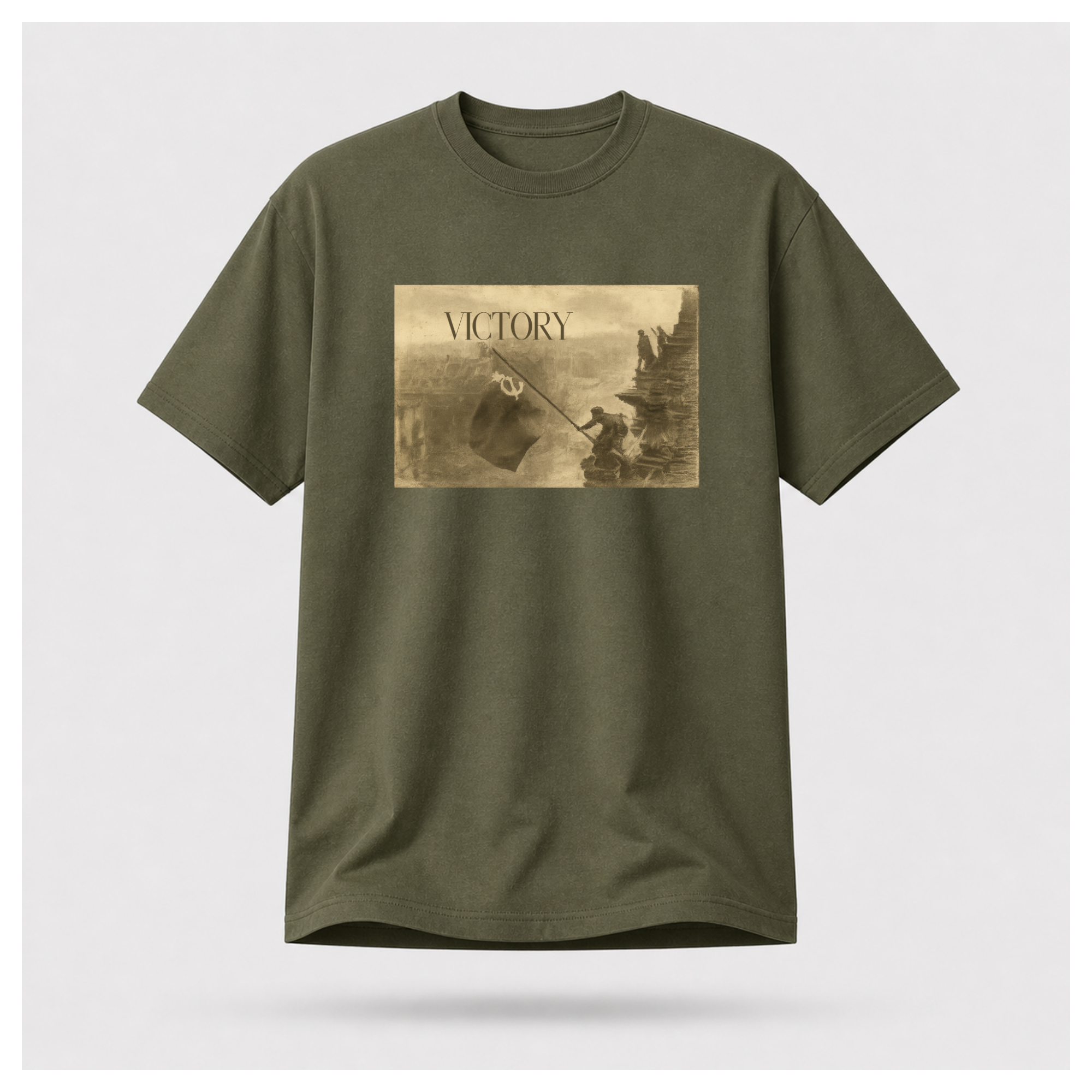 Victory Print with Ernest Hemingway Quote Tee - Quote Cult