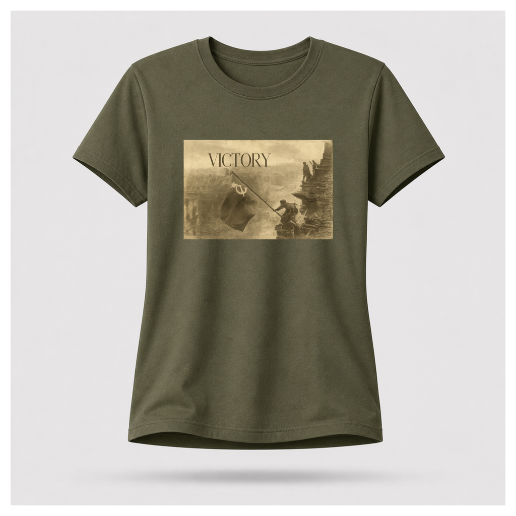 Victory Print with Ernest Hemingway Quote Tee - Quote Cult